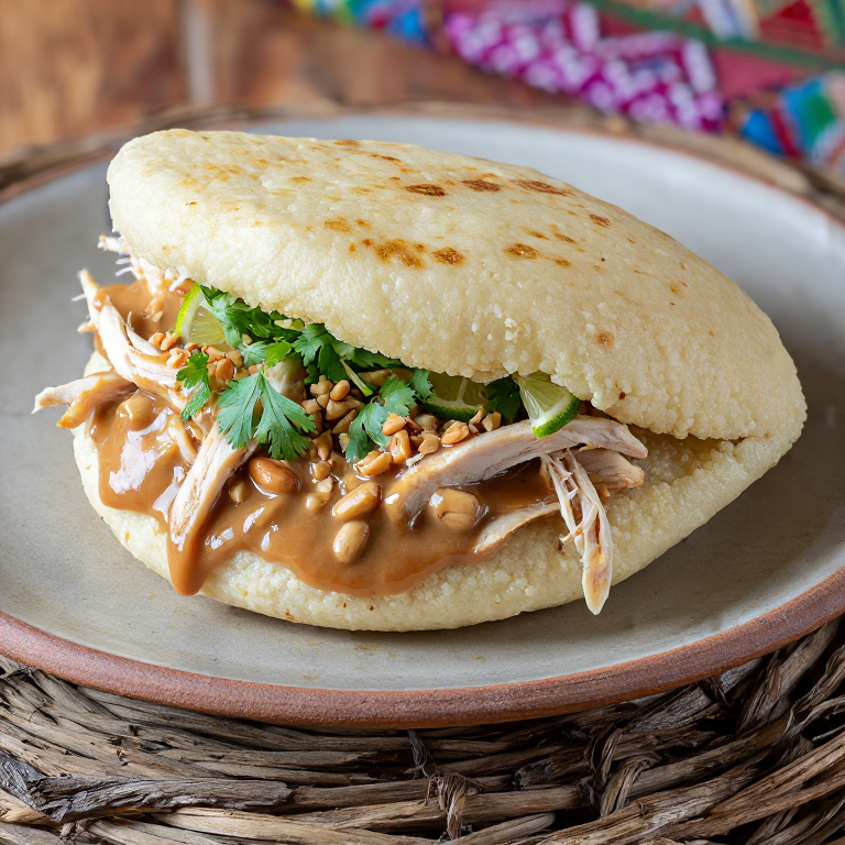 Arepa de Mafé: Pollo en Salsa de Maní (Fusión Guinea-Venezuela)