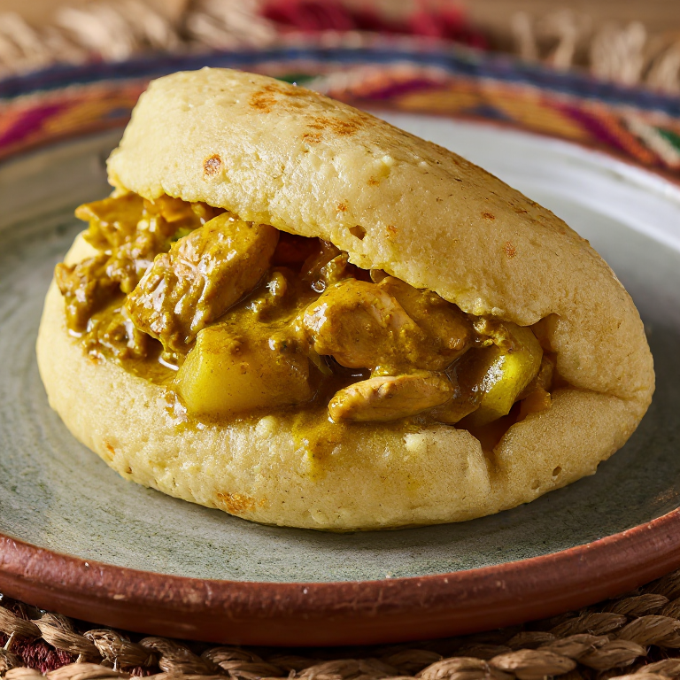Arepa de Curry de Pollo Guyanés