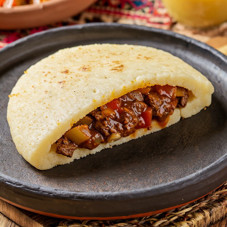 Arepa de Sopa de Res (Honduran Beef Soup Arepa)