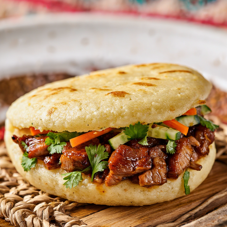 Arepa de Char Siu (Cerdo BBQ al estilo Hong Kong)