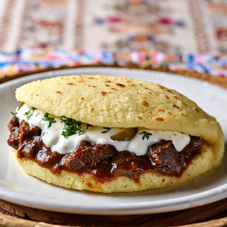 Arepa Rellena de Pörkölt Húngaro