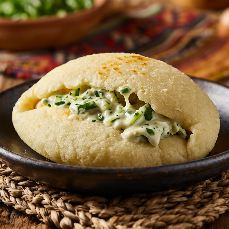 Arepa de Plokkfiskur (Arepa Rellena de Bacalao al Estilo Islandés)