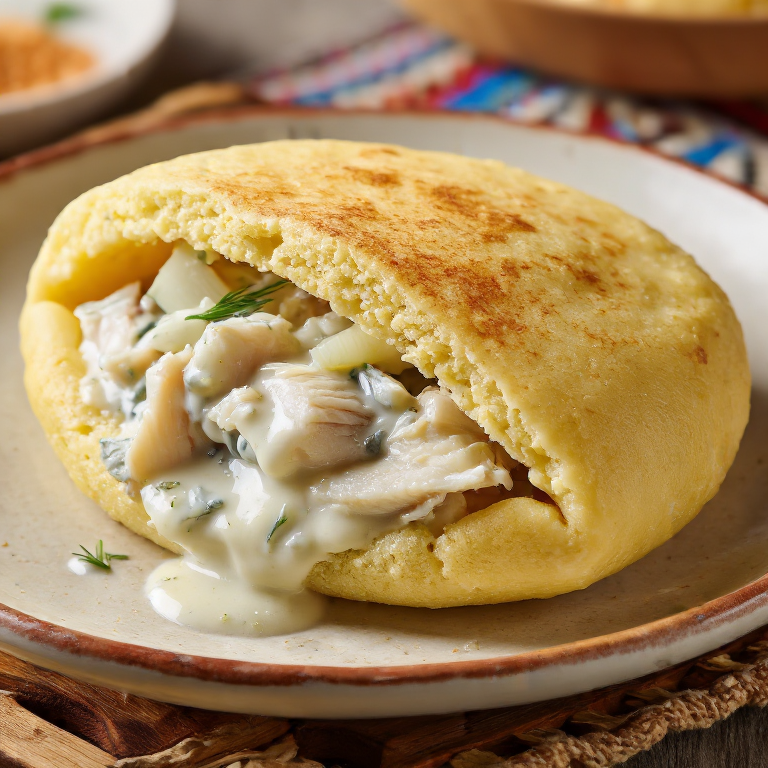 Arepa Rellena de Plokkfiskur (Estofado de Pescado Islandés)