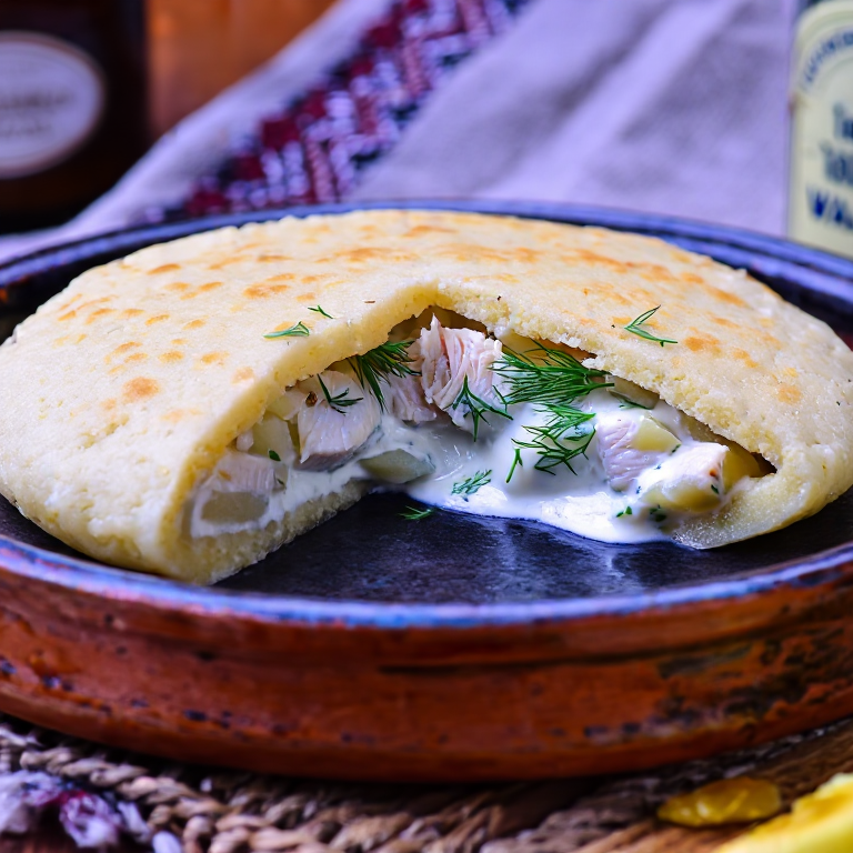 Arepa de Plokkfiskur (Arepa Rellena de Guiso de Bacalao Islandés)