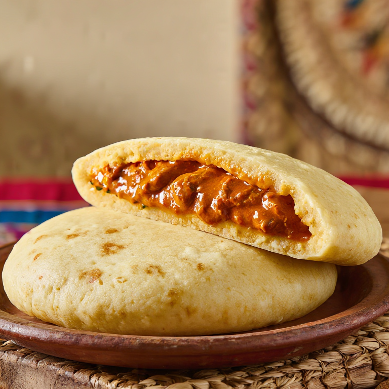 Arepa de Butter Chicken: Fusión India con Pollo Cremoso