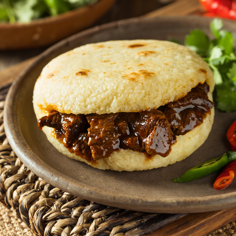 Arepa de Rendang: Fusión Indonesia-Venezolana