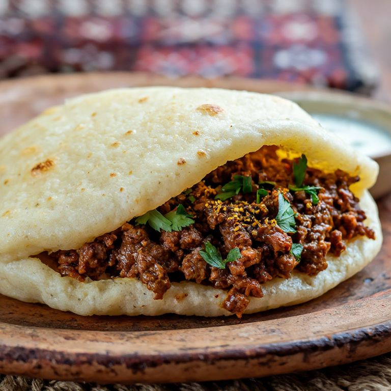 Arepa Koobideh: Arepa Rellena de Kebab Persa