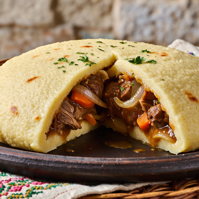 Arepa de estofado irlandés (Irish Stew Arepa)