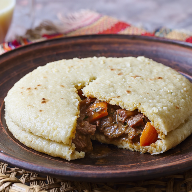 Arepa de Estofado Irlandés (Irish Stew Arepa)