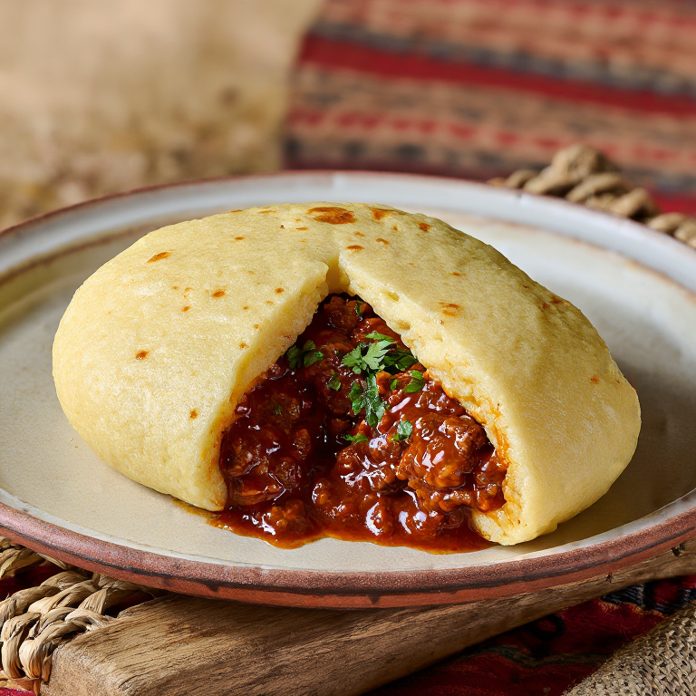 Arepa Bolognese: Arepa Rellena de Ragù alla Bolognese