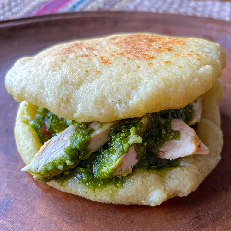 Arepa Genovesa: Rellena de Pollo al Pesto