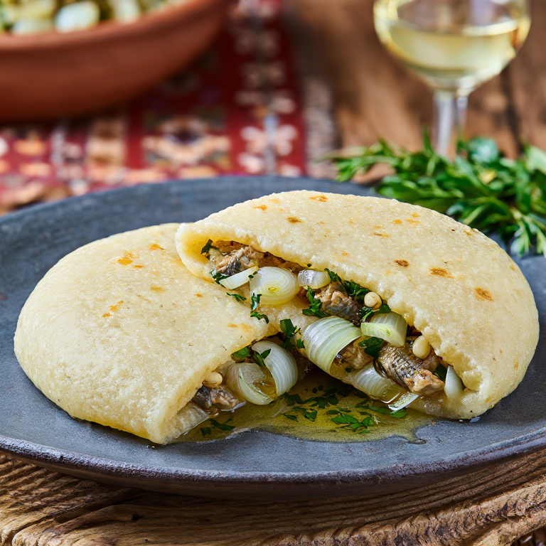 Arepa Veneciana de Sarde in Saor