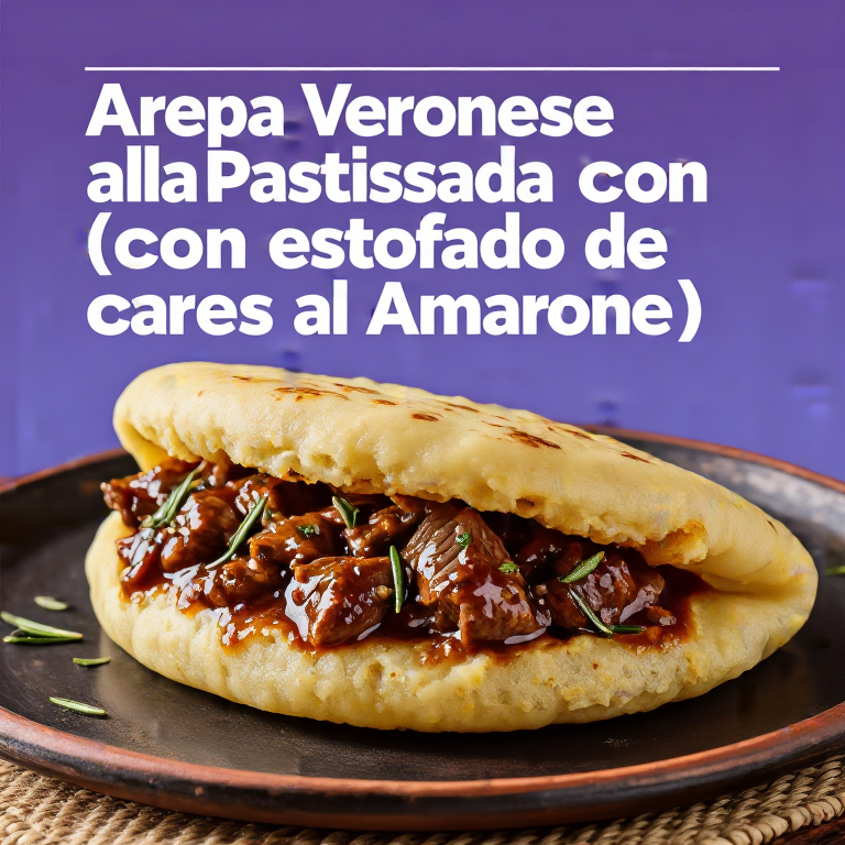 Arepa Veronese alla Pastissada (con estofado de carne al Amarone)