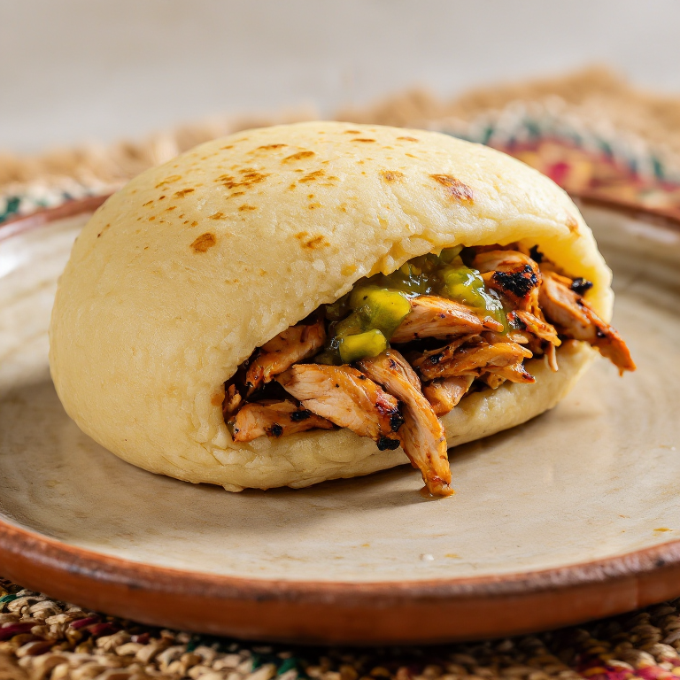 Arepa de Pollo Jerk Caribeña