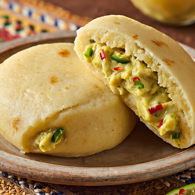 Arepa de Ackee y Saltfish (Jamaican Stuffed Arepa)