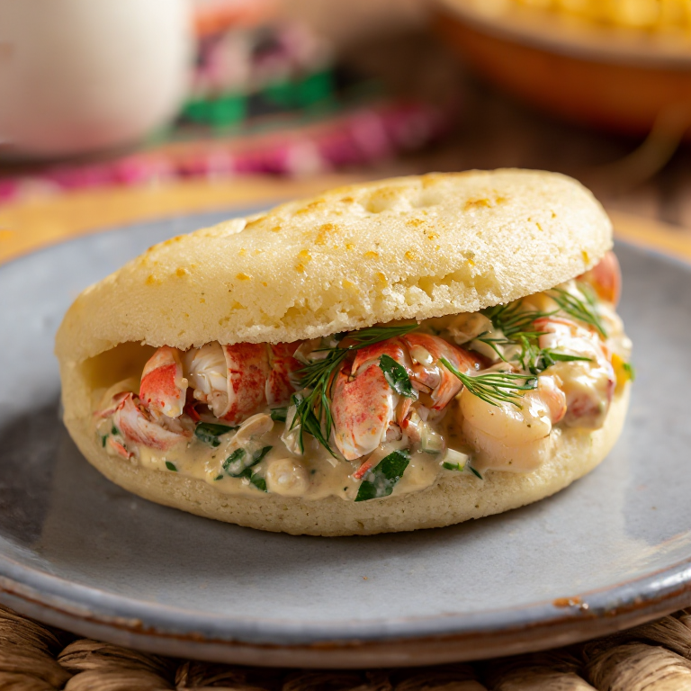 Arepa de Chowder de Mariscos de Jersey