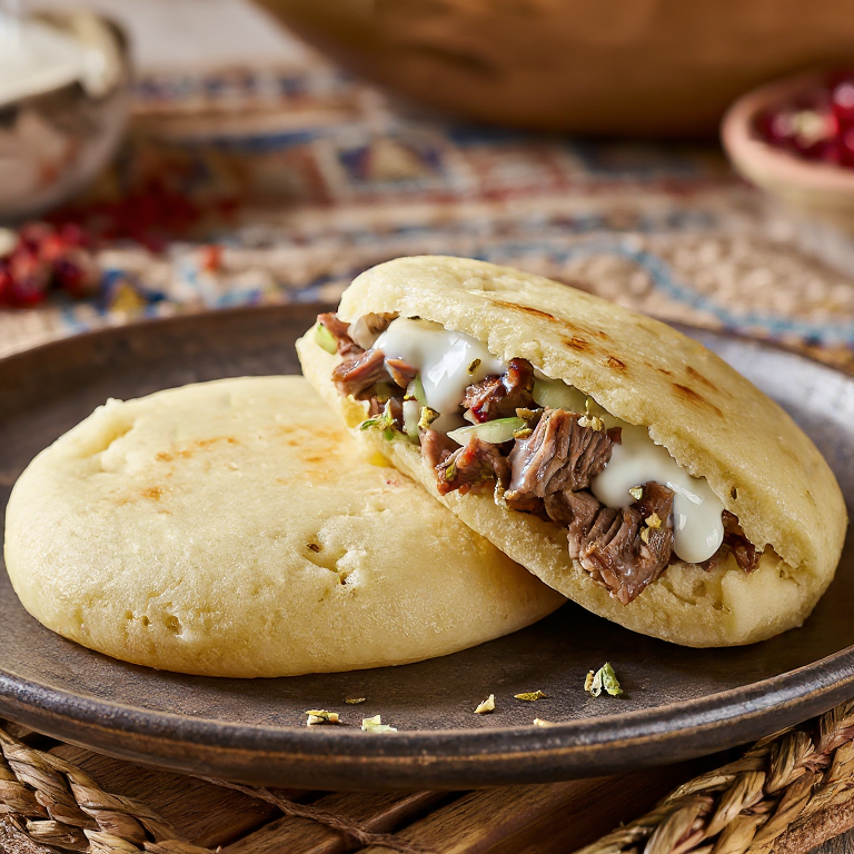 Arepa de Mansaf: Fusión jordana en maíz