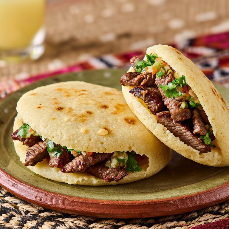 Arepas de Nyama Choma con Kachumbari