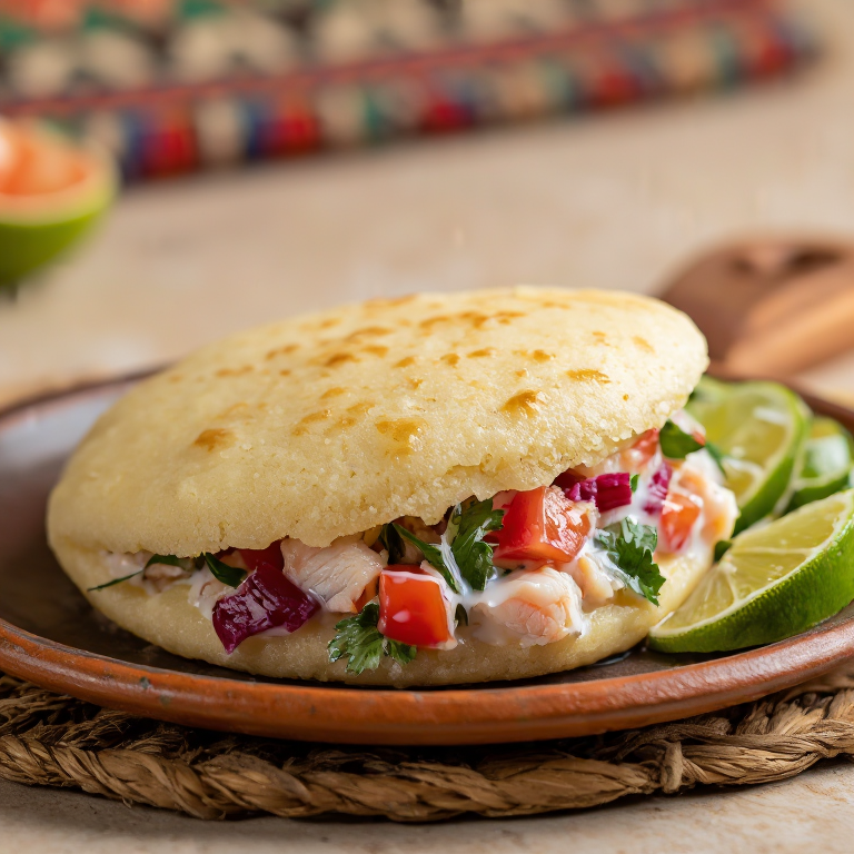 Arepa Ika Mata: Arepa Rellena de Pescado Marinado al Estilo Kiribati