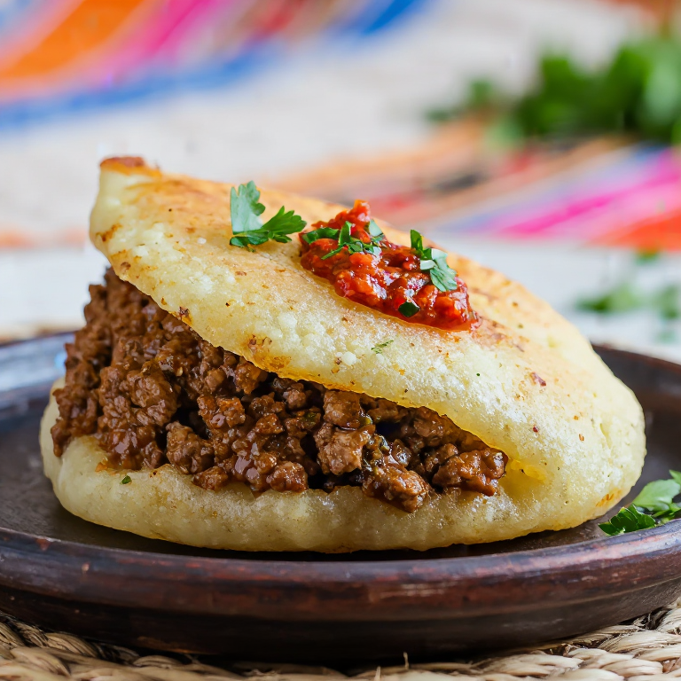 Arepa estilo Qebapa de Kosovo