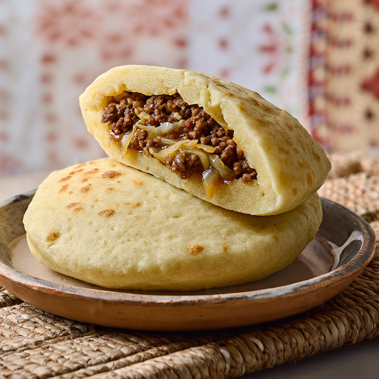 Arepa rellena de sarma al estilo kosovar