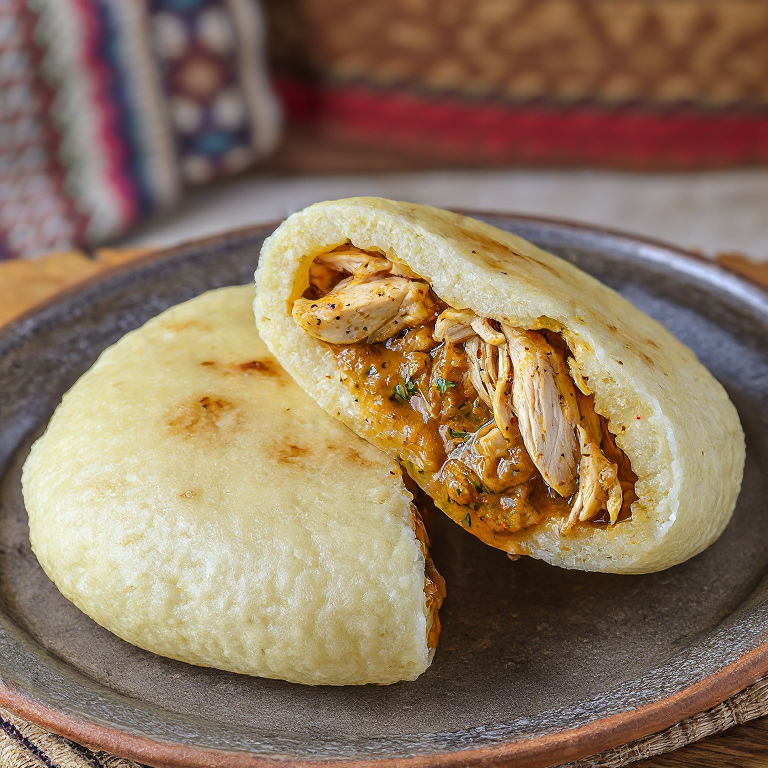 Arepa de Machboos (Kuwaiti Chicken Arepa)