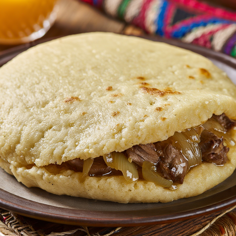 Arepa de Cordero Estofado al Estilo Beshbarmak
