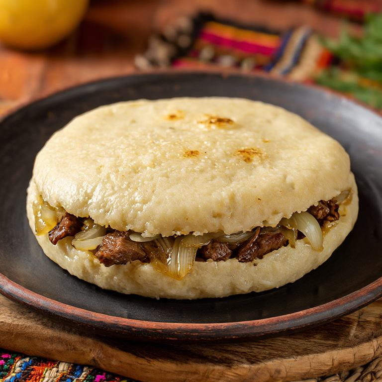 Arepa de Beshbarmak: Fusión Kirguisa