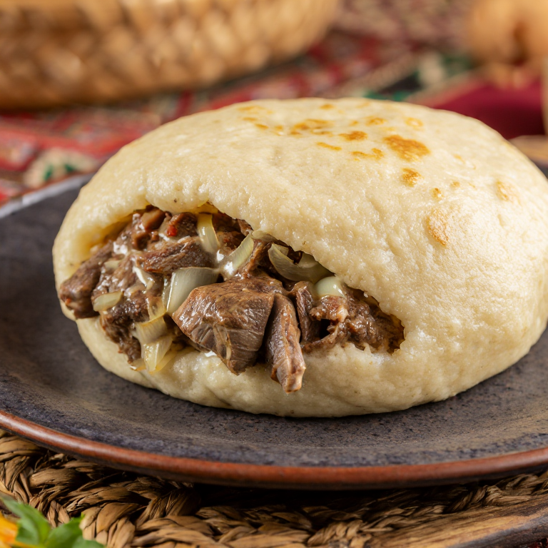 Arepa Beshbarmak: Tradición kirguisa en maíz
