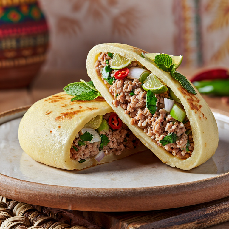Arepa de Larb Laosiano