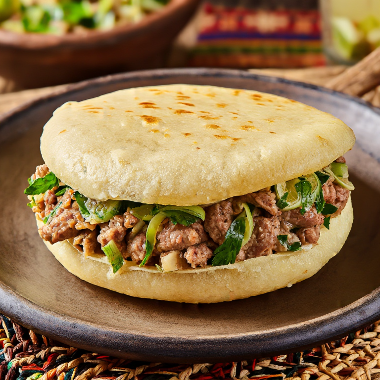 Arepa de Larb Laosiano