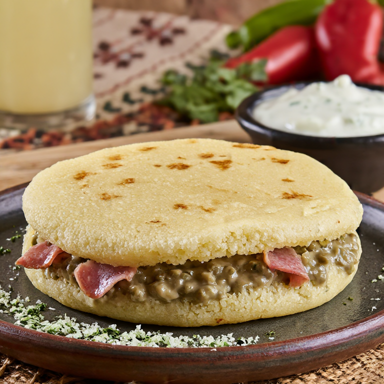 Arepa de Pelēkie Zirņi ar Speķi (Guisantes Grises con Panceta)