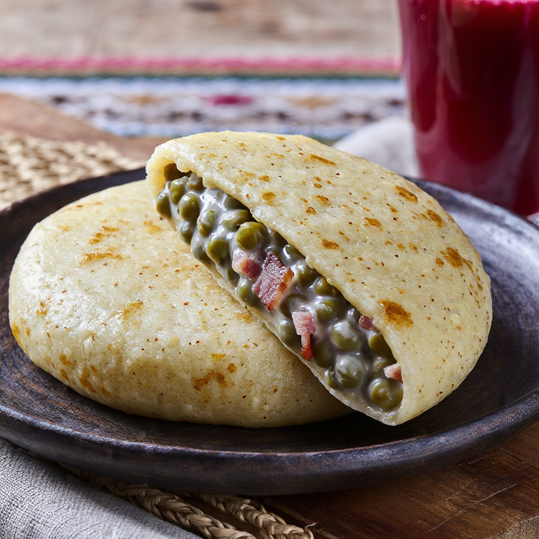 Arepa Letona de Guisantes y Panceta