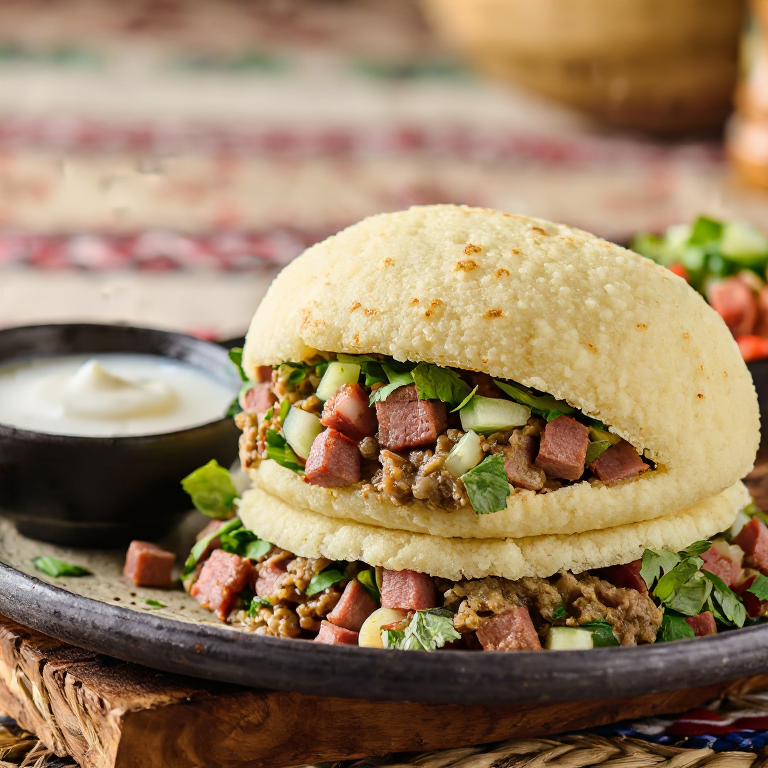 Arepa de Guisantes Grises y Tocino (Pelēkie zirņi ar speķi)