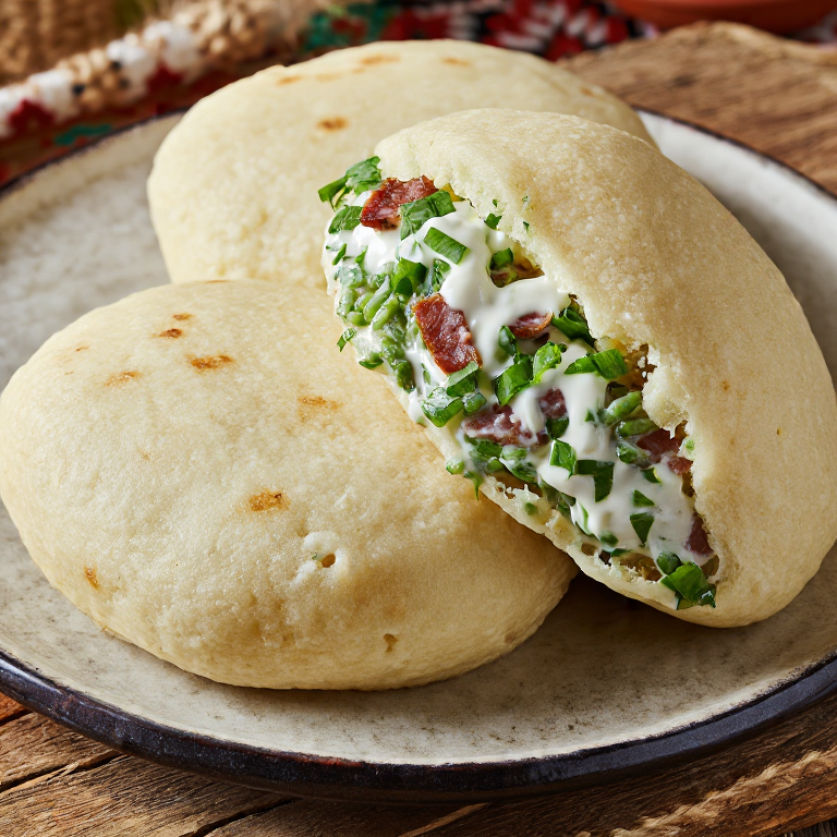 Arepa Rellena de Guisantes Grises y Panceta (Pelēkie zirņi ar speķi)