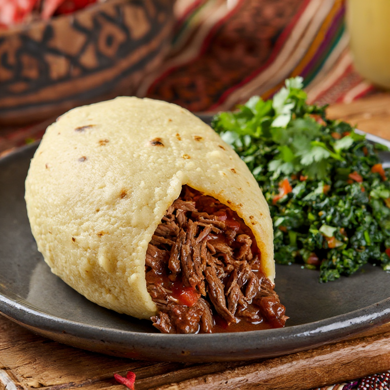 Arepa de Seswaa (Carne Desmenuzada Estilo Lesoto)