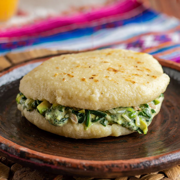 Arepa Rellena de Palava Sauce