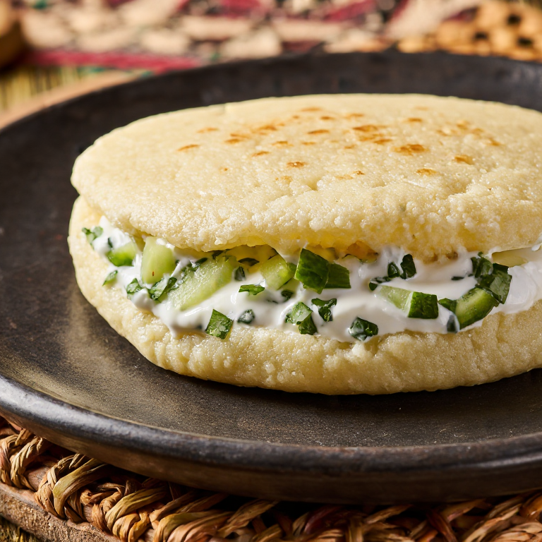 Arepa de Remolacha y Huevo al Estilo Šaltibarščiai