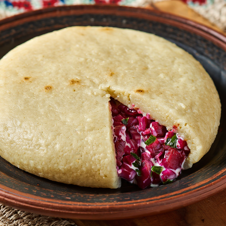 Arepa de Klaipėda: Relleno de Arenque Ahumado y Remolacha
