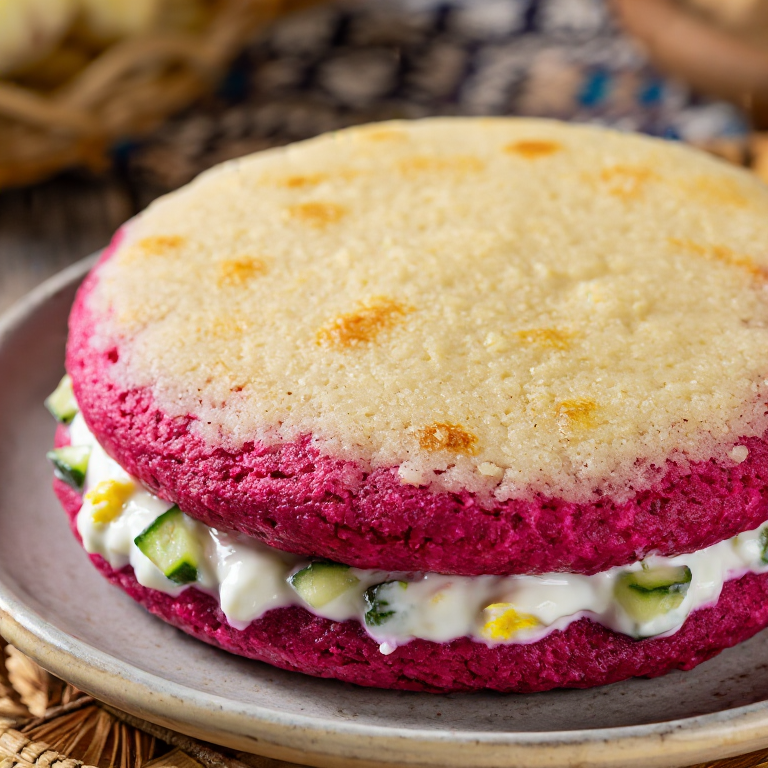 Arepa Lituana de Remolacha y Eneldo (Šaltibarščiai Arepa)