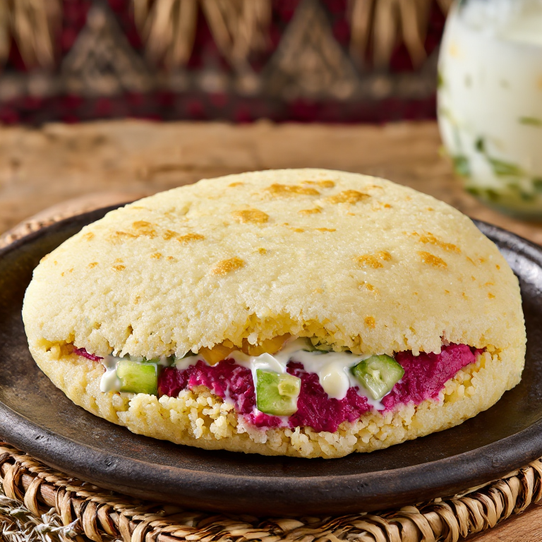 Arepa de Remolacha (Šaltibarščiai-inspired Arepa)