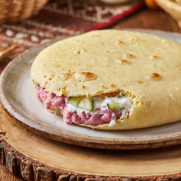 Arepa de Šaltibarščiai: Remolacha y Eneldo
