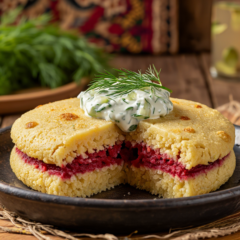 Arepa de Remolacha y Eneldo al Estilo Lituano