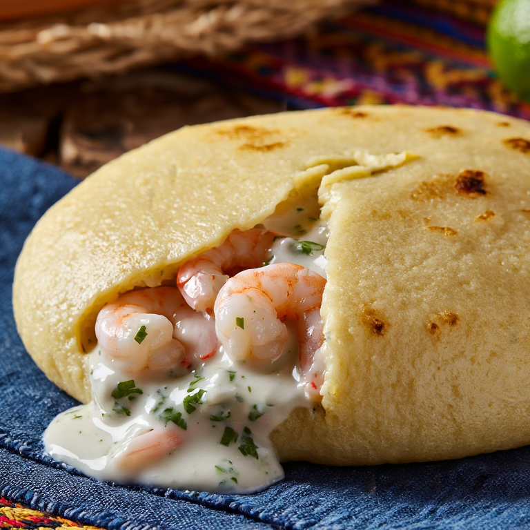 Arepa de Camarón al Coco estilo Andovoranto