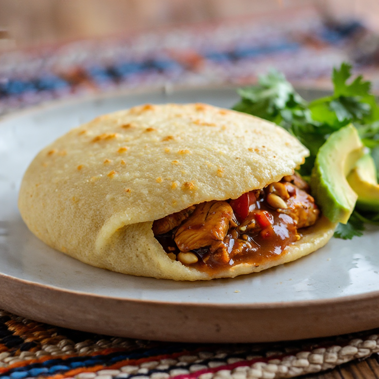 Arepa Rellena de Estofado de Chambo (Pescado del Lago Malawi)