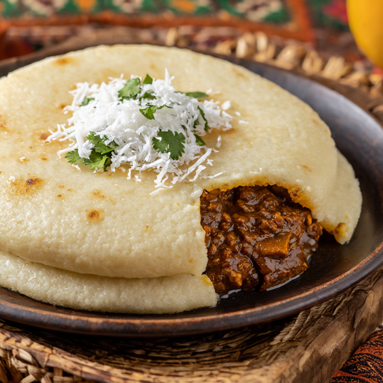 Arepa de Rendang: Fusión Latino-Malaya