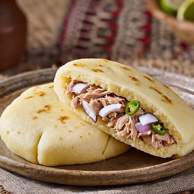 Arepa de Mas Huni (Maldivian Tuna and Coconut Stuffed Arepa)