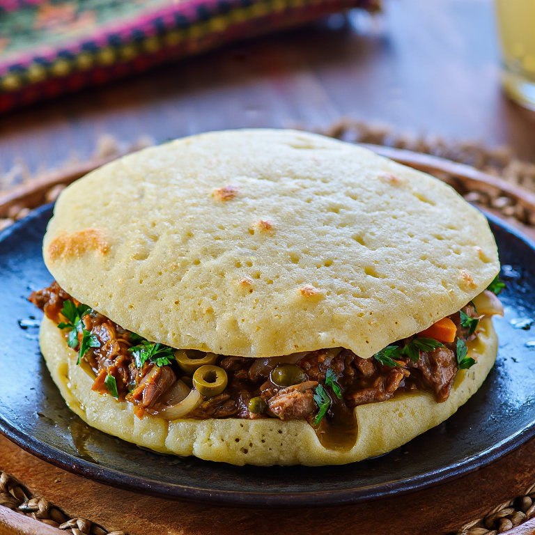 Arepa Rellena de Estofado de Conejo Maltés (Stuffat tal-Fenek)