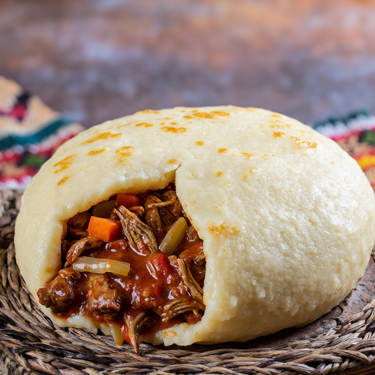 Arepa de Fenkata (Estofado de Conejo Maltés)