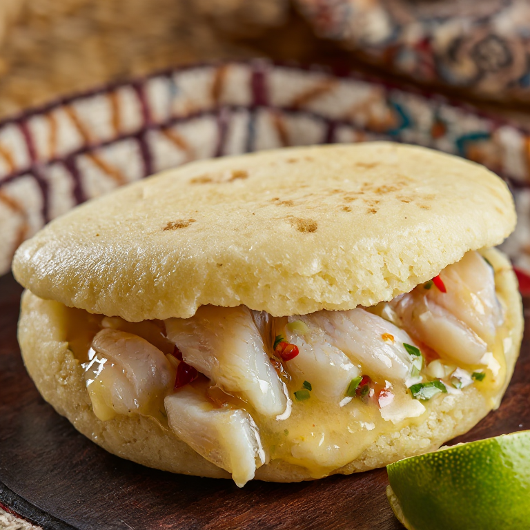 Arepa de Blaff de Pescado (Martinican Fish Stew Arepa)